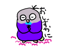 Blue button parakeets Sticker 2 sticker #9726730