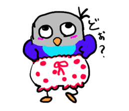 Blue button parakeets Sticker 2 sticker #9726733