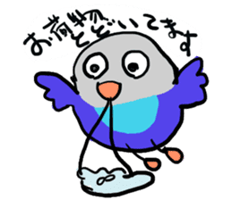 Blue button parakeets Sticker 2 sticker #9726736