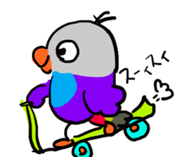 Blue button parakeets Sticker 2 sticker #9726737