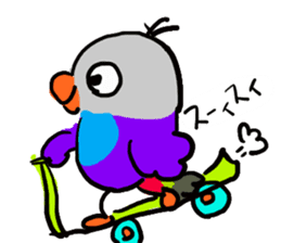 Blue button parakeets Sticker 2 sticker #9726737