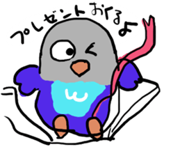 Blue button parakeets Sticker 2 sticker #9726738