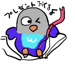 Blue button parakeets Sticker 2 sticker #9726738