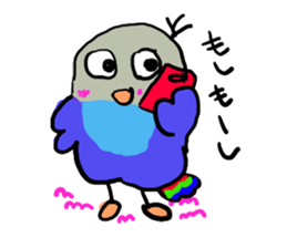 Blue button parakeets Sticker 2 sticker #9726742