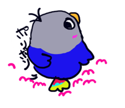 Blue button parakeets Sticker 2 sticker #9726743