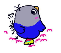 Blue button parakeets Sticker 2 sticker #9726743