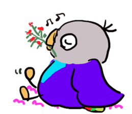 Blue button parakeets Sticker 2 sticker #9726746