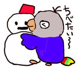 Blue button parakeets Sticker 2 sticker #9726747