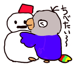 Blue button parakeets Sticker 2 sticker #9726747