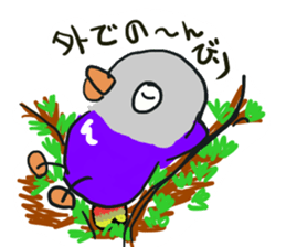 Blue button parakeets Sticker 2 sticker #9726750