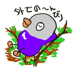 Blue button parakeets Sticker 2 sticker #9726750