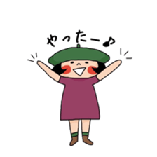 Girl who suffered a beret. sticker #9728272