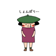 Girl who suffered a beret. sticker #9728273