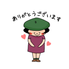 Girl who suffered a beret. sticker #9728274