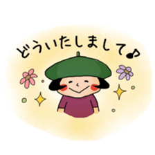 Girl who suffered a beret. sticker #9728276