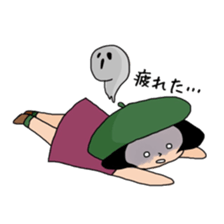 Girl who suffered a beret. sticker #9728277