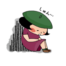 Girl who suffered a beret. sticker #9728279