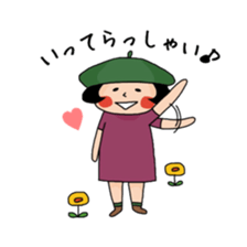 Girl who suffered a beret. sticker #9728281