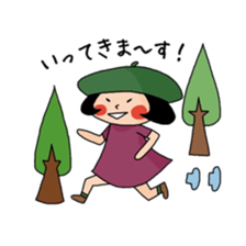 Girl who suffered a beret. sticker #9728282