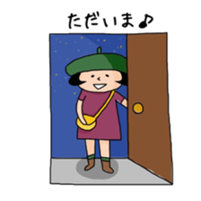 Girl who suffered a beret. sticker #9728283