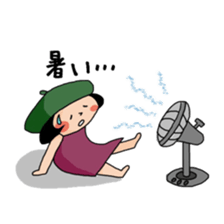 Girl who suffered a beret. sticker #9728285