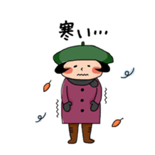 Girl who suffered a beret. sticker #9728286