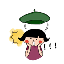 Girl who suffered a beret. sticker #9728287