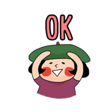 Girl who suffered a beret. sticker #9728292