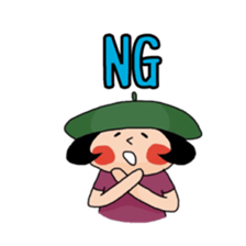 Girl who suffered a beret. sticker #9728293