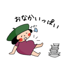 Girl who suffered a beret. sticker #9728294