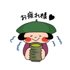 Girl who suffered a beret. sticker #9728297