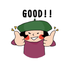 Girl who suffered a beret. sticker #9728298