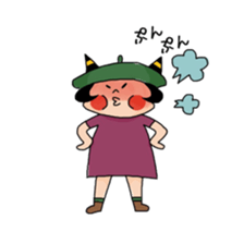 Girl who suffered a beret. sticker #9728303