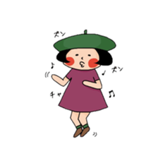 Girl who suffered a beret. sticker #9728304