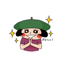 Girl who suffered a beret. sticker #9728306