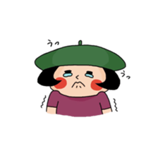 Girl who suffered a beret. sticker #9728307