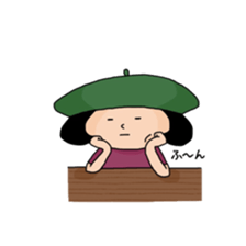 Girl who suffered a beret. sticker #9728308