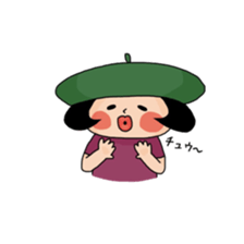 Girl who suffered a beret. sticker #9728309