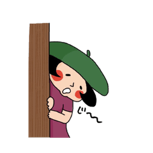 Girl who suffered a beret. sticker #9728310