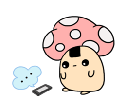 onigiri mushroom sticker #9734229