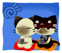 Cat pantomime theater sticker #9734492