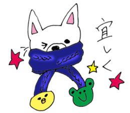 White Chihuahua everyday winter sticker #9735200