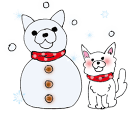 White Chihuahua everyday winter sticker #9735231