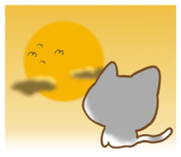 Message of gray cat sticker #9735269