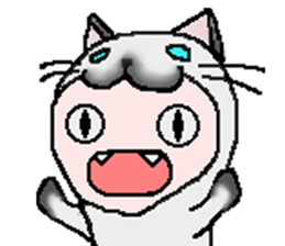 Penguin and Cat and the laser beam sticker #9735403