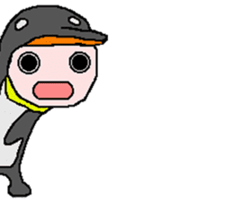 Penguin and Cat and the laser beam sticker #9735404