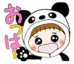 Hawaiian Girl ocyame costume Hen 1 sticker #9736712