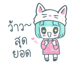 Cherry Neko on the Roof sticker #9741114