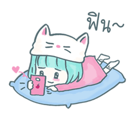 Cherry Neko on the Roof sticker #9741126