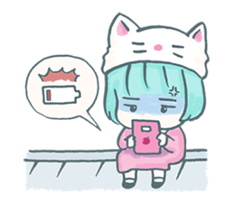 Cherry Neko on the Roof sticker #9741128